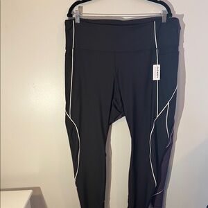 (2) Old Navy Leggings (Black w/ White & Dark Purple w/ light purple) XXL NWT